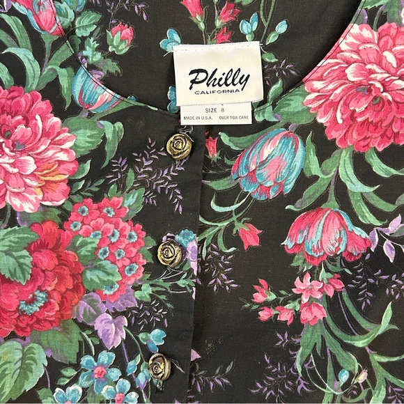 Vintage 90s girls floral dress by Philly California size 8 - Picture 5 of 8